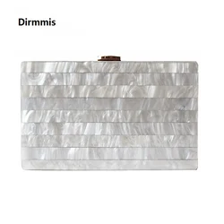 Brand Fashion Woman's evening Bag New Unique Marble Striped Shoulder Bag Elegant Acrylic Bolsa Feminina Handbag Casual Clutch