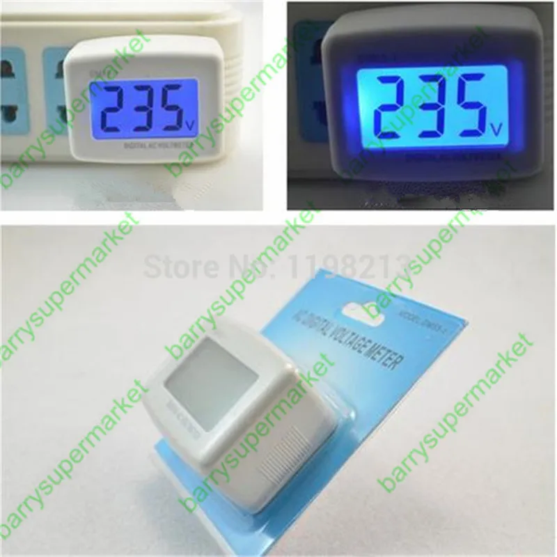 Digital Voltage meter tester Voltmeter AC 100-300V Switch EU Plug Volt Power Monitor AC Panle Meter LCD blue backlight