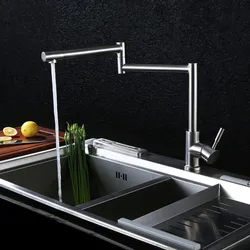 Unleaded All stainless steel kitchen faucet high quality cold and hot water faucet,Brushed Nickle 360 degree rotation