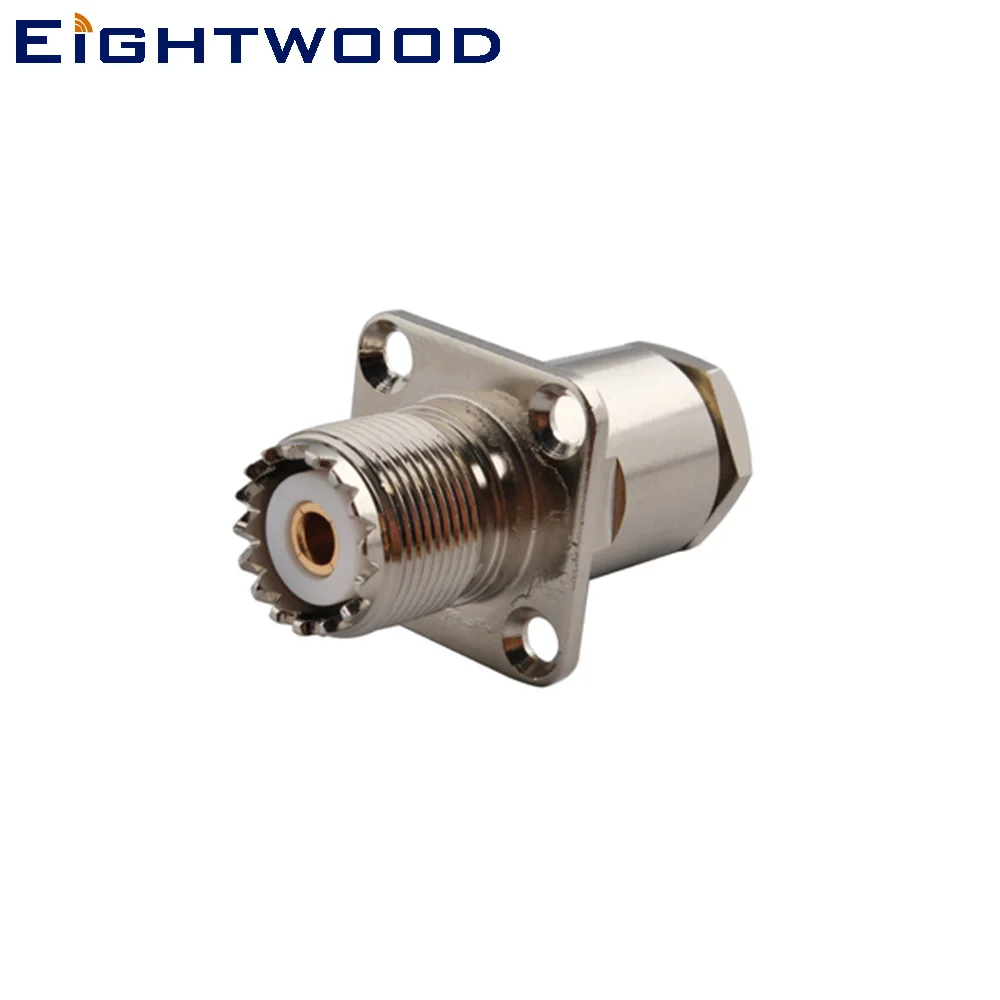 

Eightwood 5PCS UHF/SO239 Jack Female with Flange /Panel Mount RF Coaxial Connector Crimp LMR400 Cable for Antenna Military