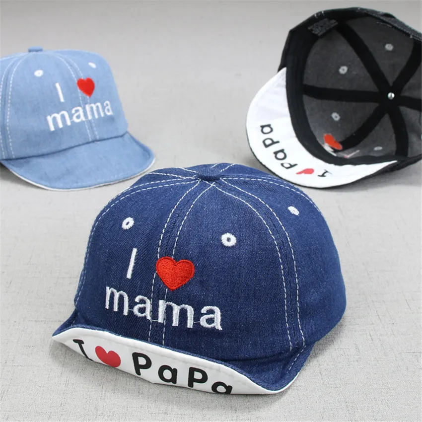 

I love mama baby cap Baby Letter Cap Baby Kids Boy Adjustable Baseball Caps Boys Girl Hats Children Snap back Hip-Hop Sun Hat