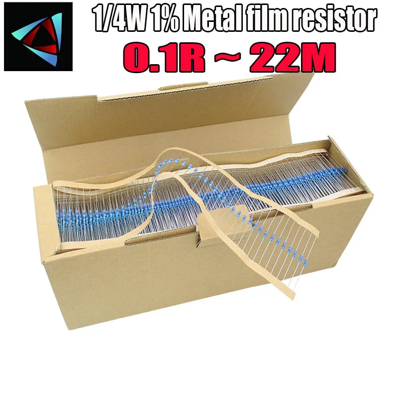 5000Pcs 1/4W 1% Metal Film Resistor 0.1R ~ 22M 100R 220R 330R 1K 1.5K 2.2K 3.3K 4.7K 10K 22K 47K 100K 0.22 0.33 0.47 18M 20M Ohm