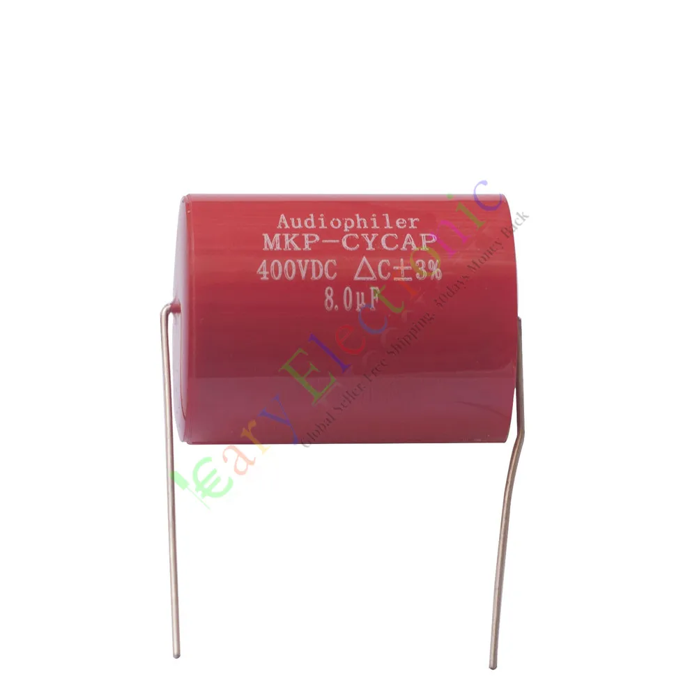 

Wholesale and retail 2pc MKP 400V 8uf Red long copper leads Axial Electrolytic Capacitor audio amp free shipping
