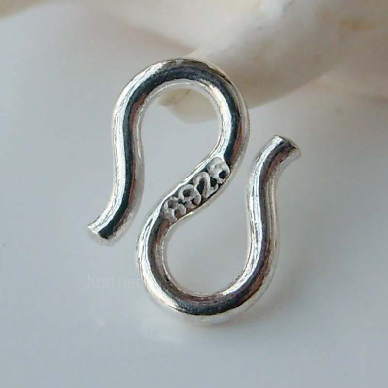 Solid 925 Sterling Silver S-shaped Clasp Hook ,1piece