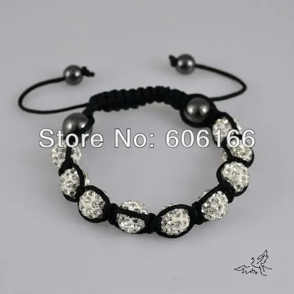 Wholesale 9pc/lot Bracelets High Quality 9 Balls 10mm CZ Crystal Rhinestone Beads Fashion Jewelry