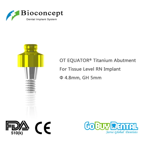 OT EQUATOR Titanium Abutment, D4.8mm, GH 5mm, for Straumann Tissue Level RN Implant 034050