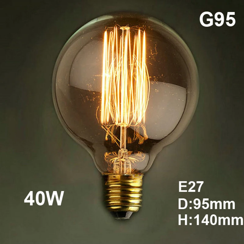 KARWEN Vintage Edison Bulb E27 Retro Lamp 220V 40W Ampoule Incandescent Light A19 ST64 T45 G80 G95 For Home Decor Creative Bulbs