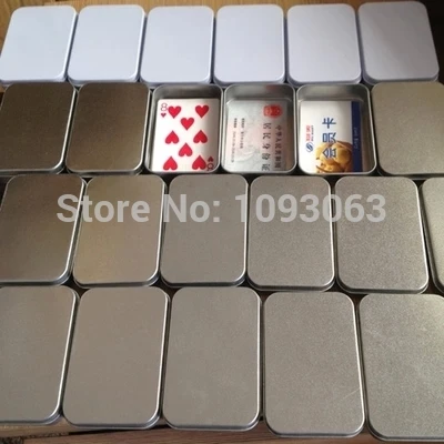 

Pack of 10 Square Metal Box Container Tin Card Poker Paperclip Bank Credit Card Holder Silver White