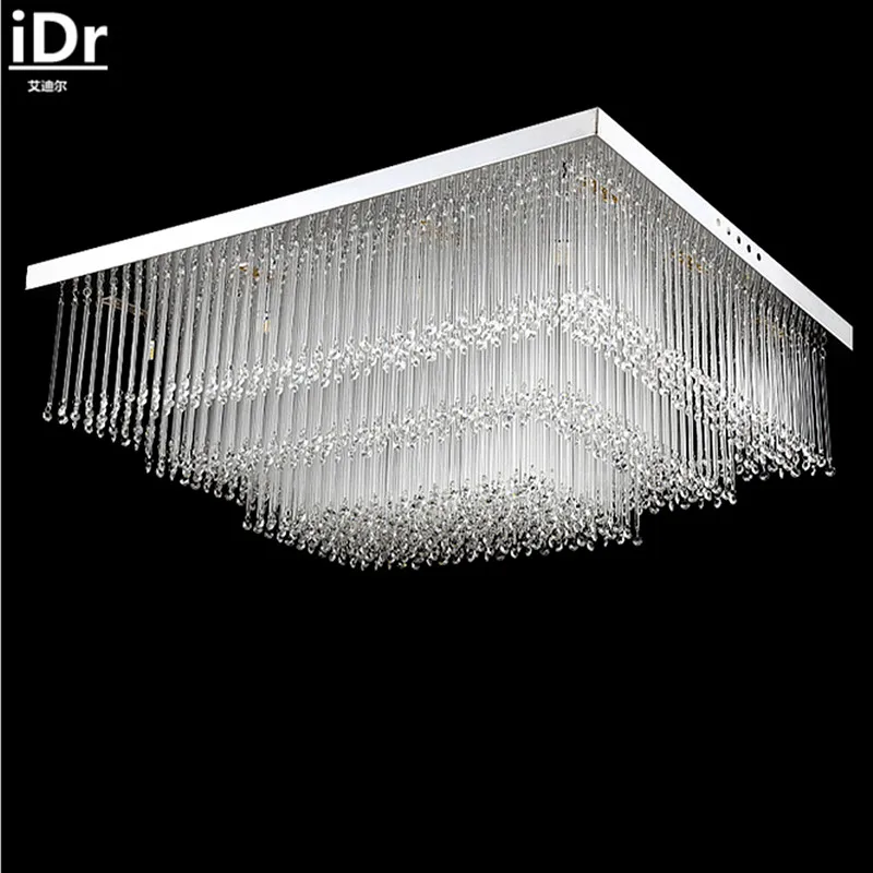 

Simple rectangular LED crystal ceiling lamp bedroom living room lamps atmospheric restaurant Ceiling Lights iDr-0128