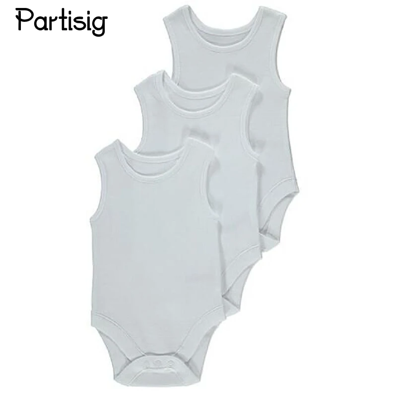 Baby Clothes Plain White Cotton Sleeveless Baby Romper Summer Clothing For Newborns Infantil Overall