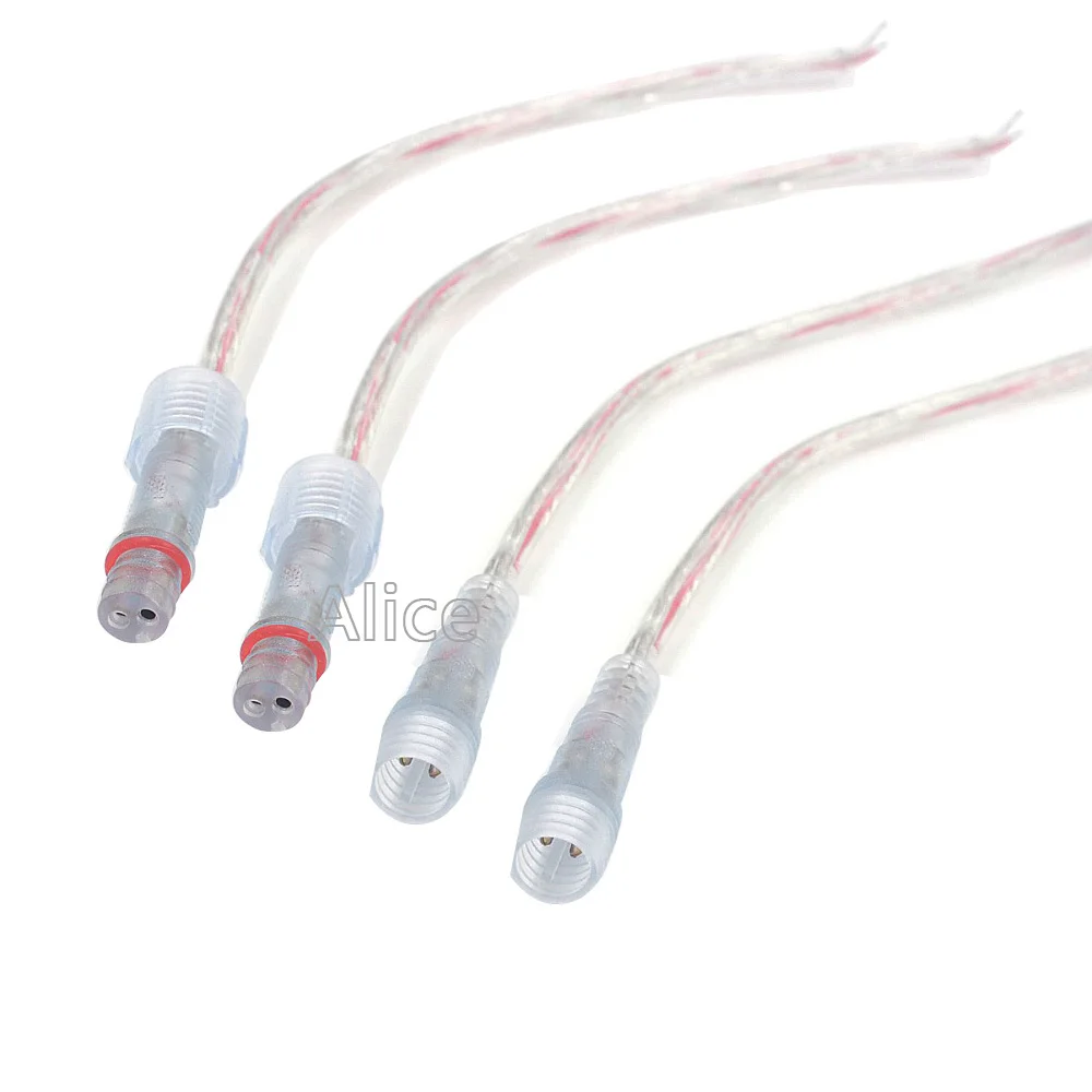 2 Pin 3 Pin 4 pin Waterproof Cable Transparent LED connector Male Female Plug For Single Color/RGB LED Strip Light