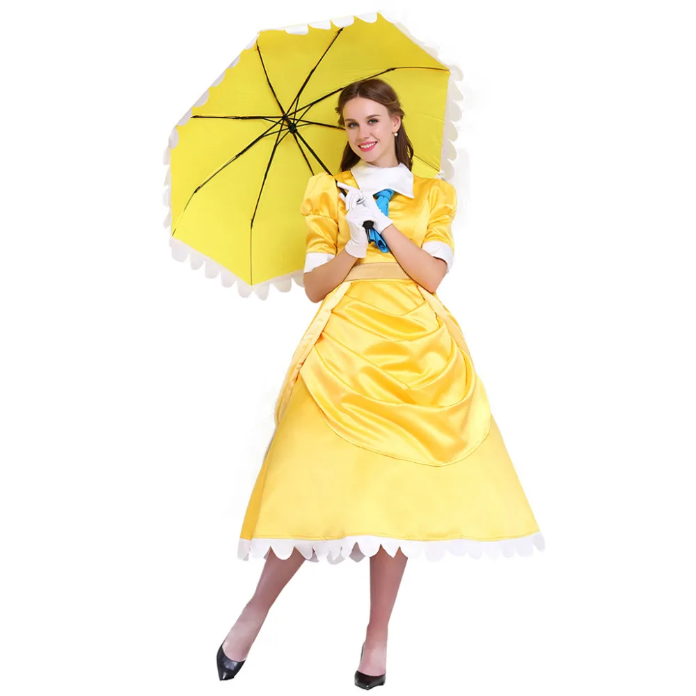 Jane Porter Costume Dress Umbrella Adult Women's Halloween Carnival Cosplay Costume