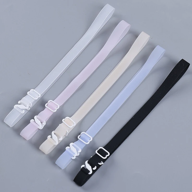 

1cm Wide Candy Color Women Invisible Bra Straps Silicone Bra Strap Adjustable Shoulder Belt Bra Accessories