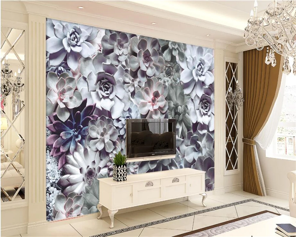 

beibehang Custom Wallpaper European Retro Nostalgic Flower Atmosphere TV Background Wall Living Room Bedroom Mural 3d wallpaper