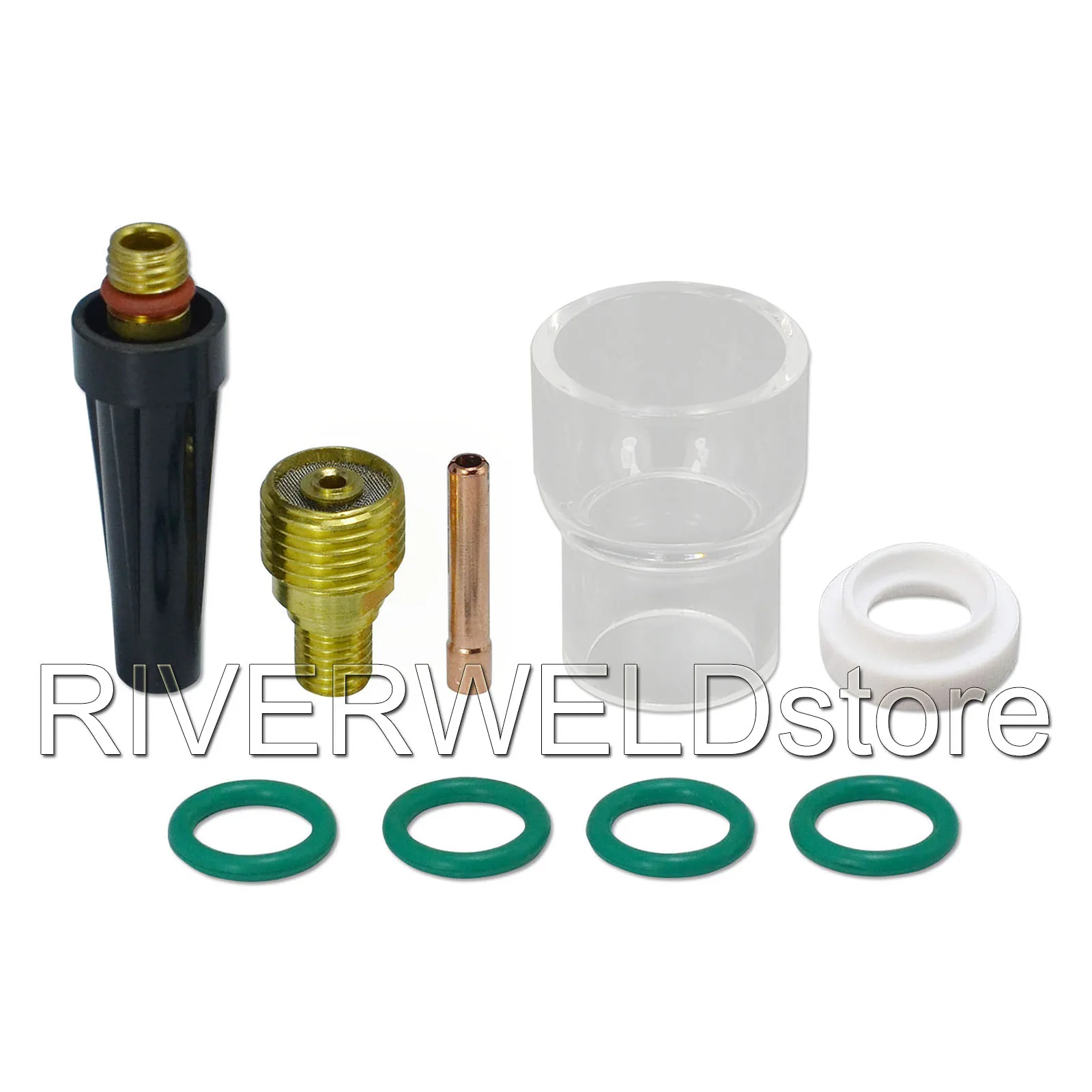 

#12 Pyrex Glass Cup Gas Lens Collet Kit For WP 9/20/25 Tig Welding Torch,9PK