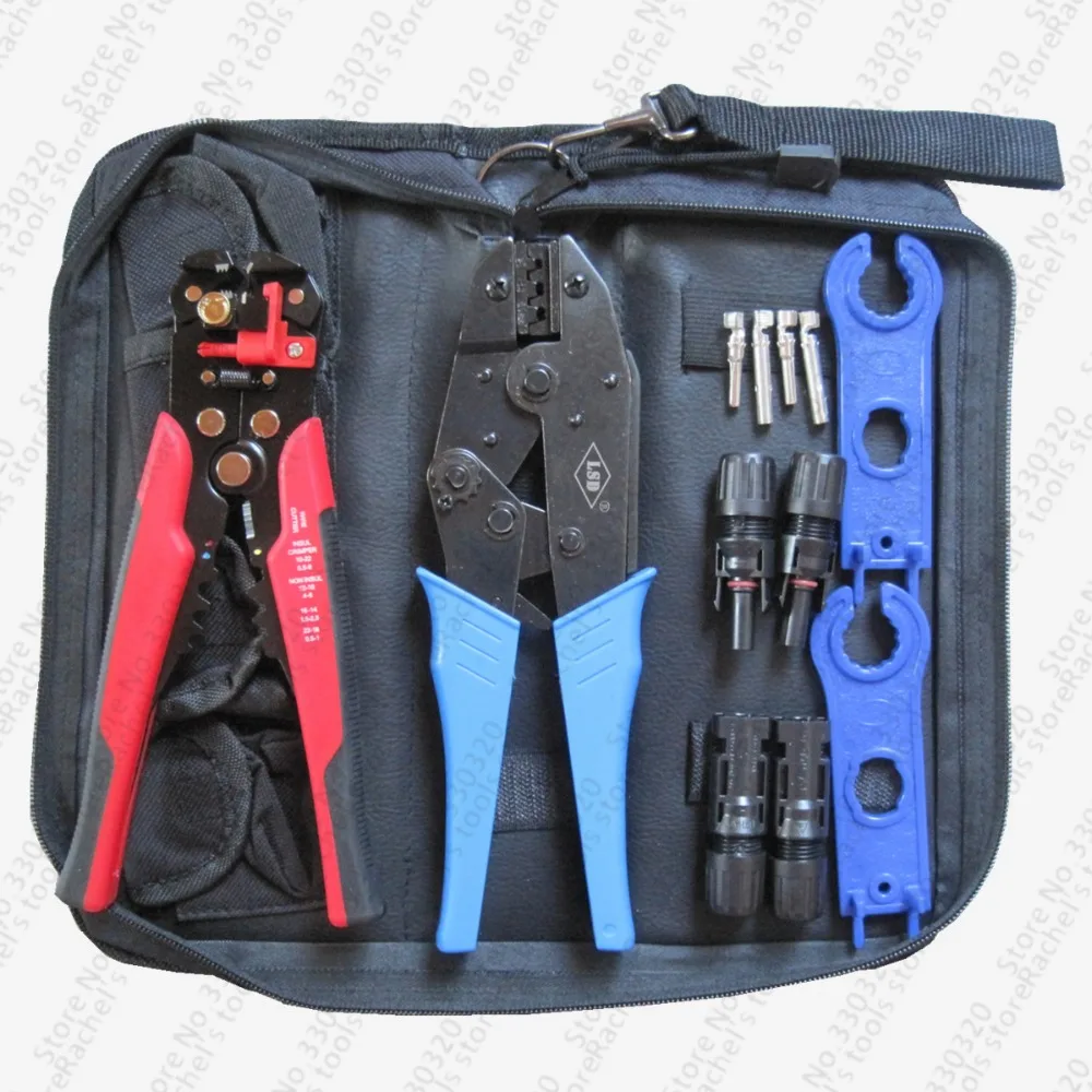 LS-2546B solar crimping pliers photovoltaic capacity 2.5 4 6mm2 14-10AWG connector set solar line cutter stripper tool