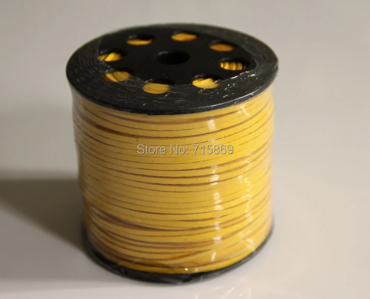 

Free Ship 100 Yard Jewelry Marking 3 mm x 1.5mm Yellow Color Flat ONE SIDE Leather Faux Suede Leather Cord