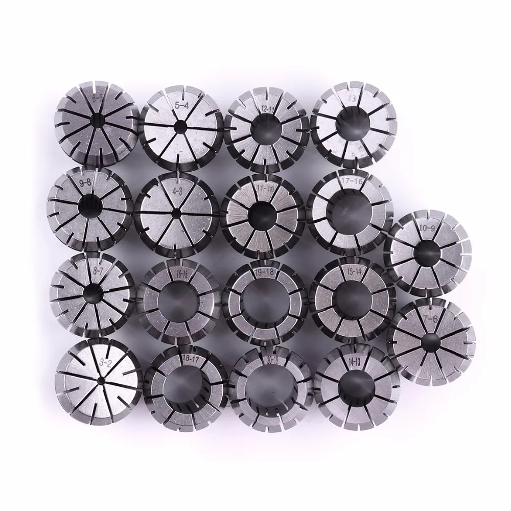 Hot 9pcs/Set 65Mn ER32 Chucks clamping size 4mm-20mm diameter 32mm length 40mm High precision CNC Spring Collets High Quality