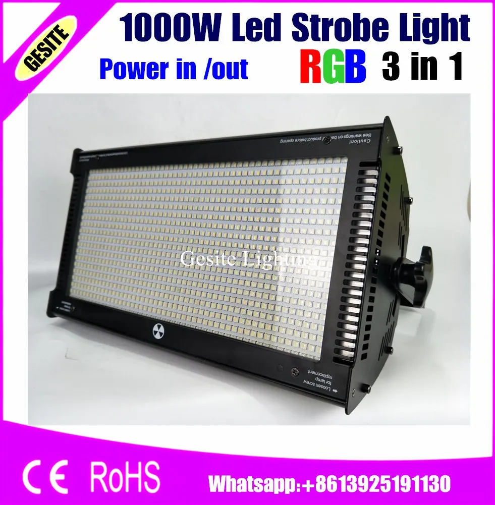 Free Shipping 1000W led strobe light super bright DMX 800pcs SMD 5054 leds 1000W stage flash white color stroboscope