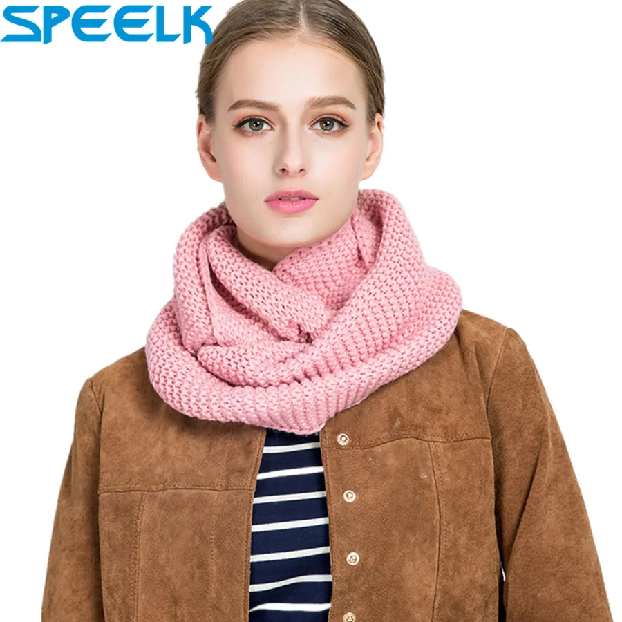 Kobiety luksusowej marki dzianiny szalik komin Lady wiosna szaliki Pure Color Neck Wrap gruby ciepły kołnierz szalik na szelkach Dropshipping