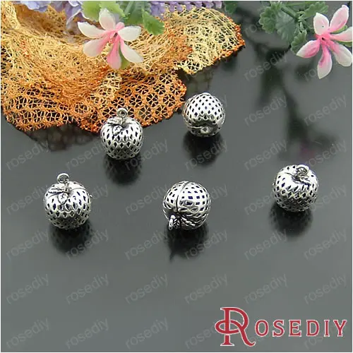 

Wholesale 12mm Antique Silver color 3D Hollow Apple Copper End Beads Diy Jewelry Findings Accessories 6 pieces(JM5230)