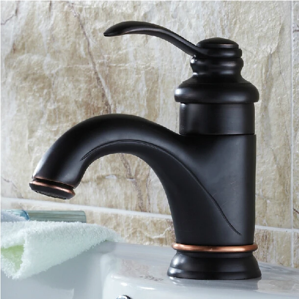 

2018 Newly Luxury Ancient Retro Bathroom Mixer Taps Deck Mounted Single Holder Black Faucet B3235