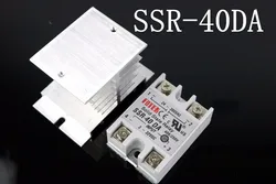 1 set SSR-40 DA + Radiator  Solid State Relais SSR 40A 3-32 V DC/24-380 V AC