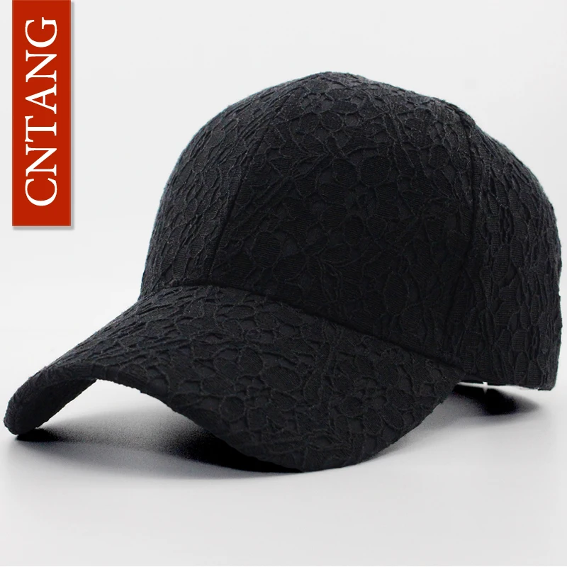 CNTANG Brand Summer Lace Hat Cotton Baseball Cap For Women Breathable Mesh Girls Snapback Hip Hop Fashion Female Caps Adjustable