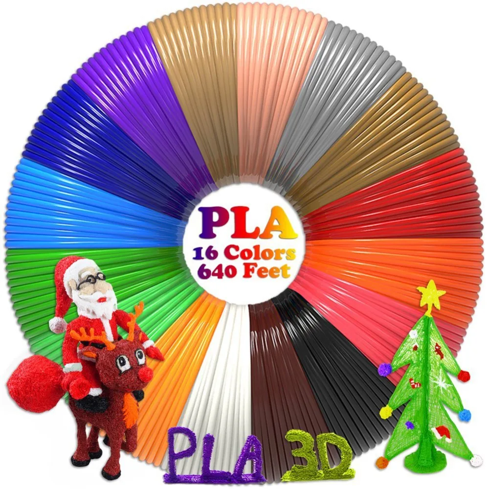 Dikale 192m 16Color 3D Printing Material 3D Pen Stift PLA Filament for Impresora 3D Caneta Modeling Stereoscopic Safety Refills