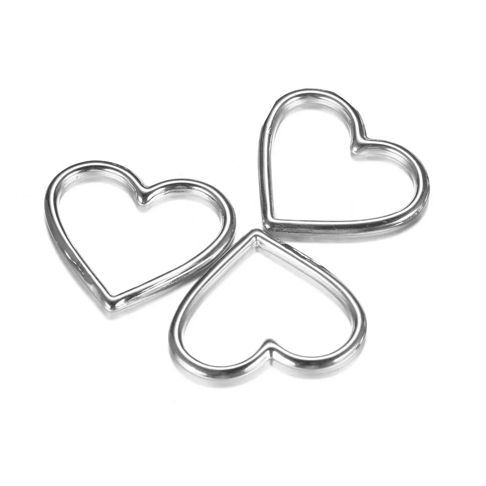 5PCS/lots Hollow Design Stainless Steel Heart Charms Accessories Heart Pendant for Jewelry DIY Making Findings