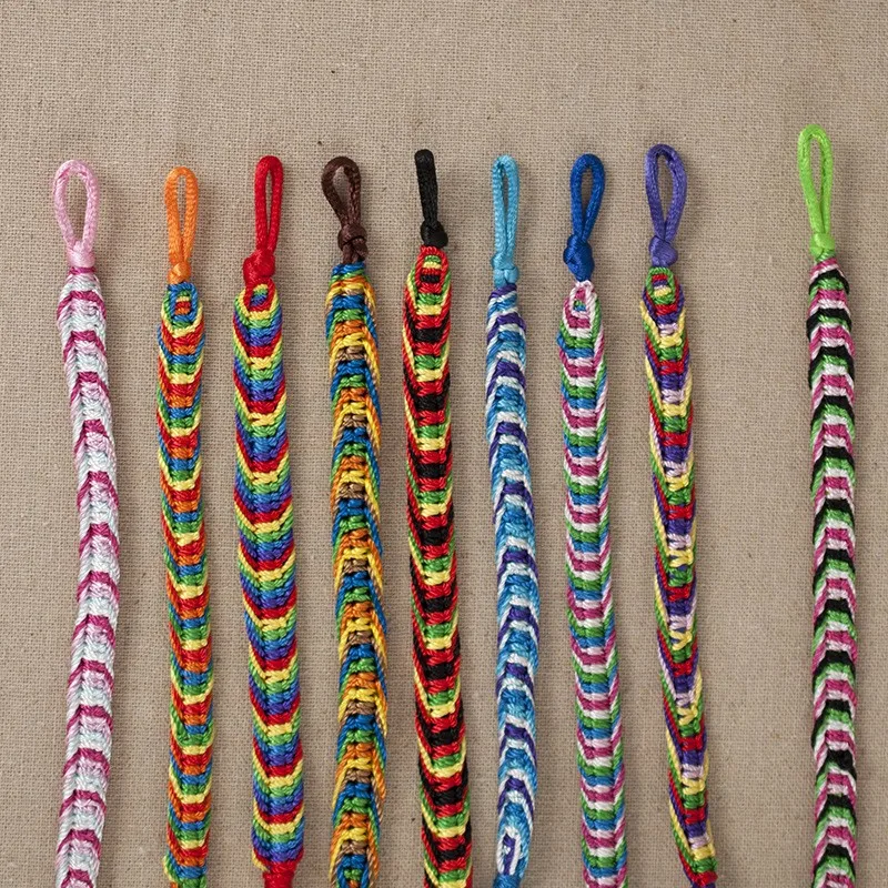 Wholesale 120p Colorful Woven Braided Friendship Bracelet Wide Retro Handmade Nepal Geneva Brazilian Multicolor String Cord