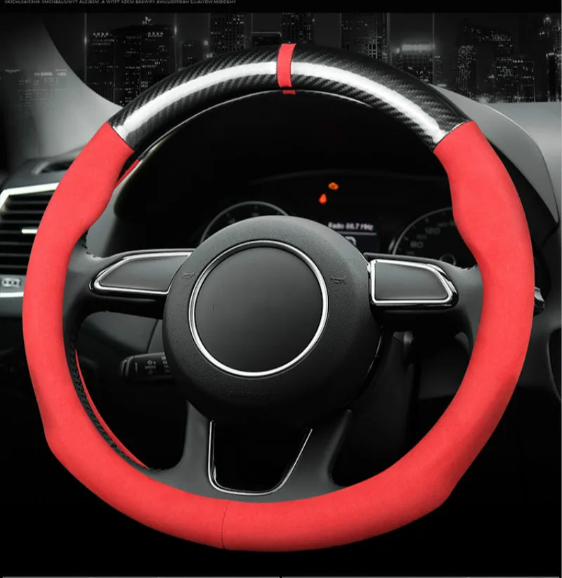 

Car Steering Wheel Cover Fashion Girl Women Wheel Covers For Audi Universal 38cm Faux Leather Car Steering Wheel Hubs