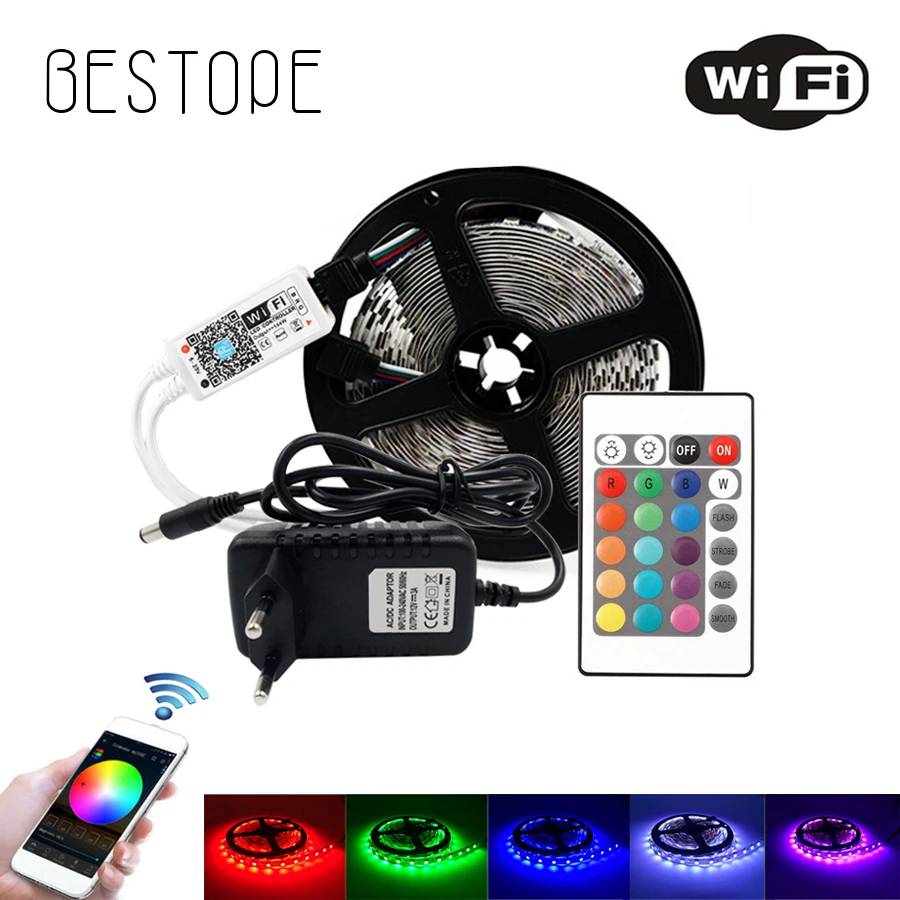 4.5 M RGB WIFI LED Strip light 60 leds/m Led Strip Non-waterproof 2835 5050 DC12V Flexible Lighting Ribbon Tape