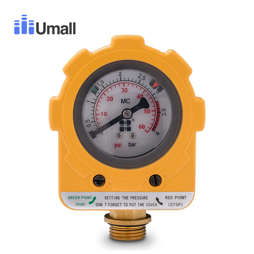 EU plug 4 bars Automatic Adjustable Electronic Digital Water Pump Pressure Gauge Controller Protection Switch 0-4KG 1500w 60PSI