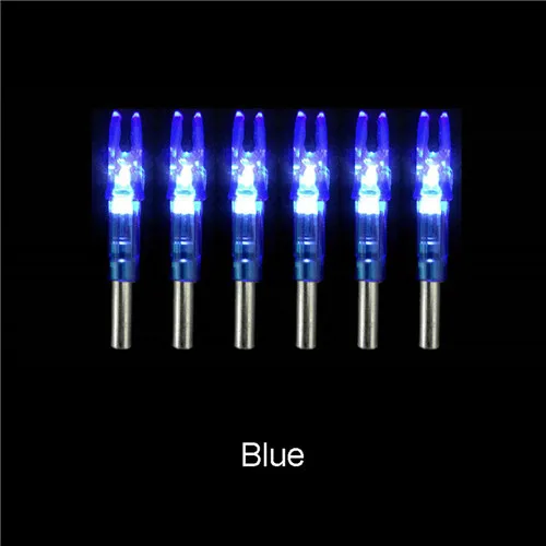 6pcsHunting ID6.2mm LED Lighted Archery Arrow Nock LED Glowing Arrow Nocks Crossbow Compound & Recurve Bow