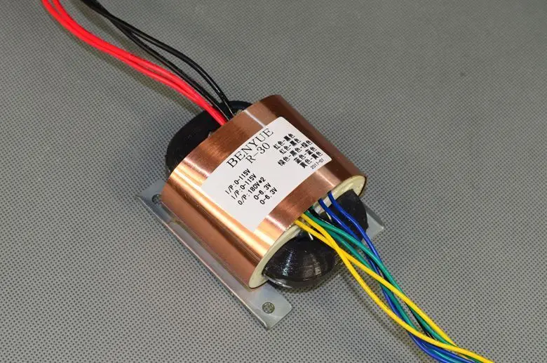 40W Audio R-Core Copper Transformer 180V-0-180V 0-6.3V 0-6.3V for Tube Preamp