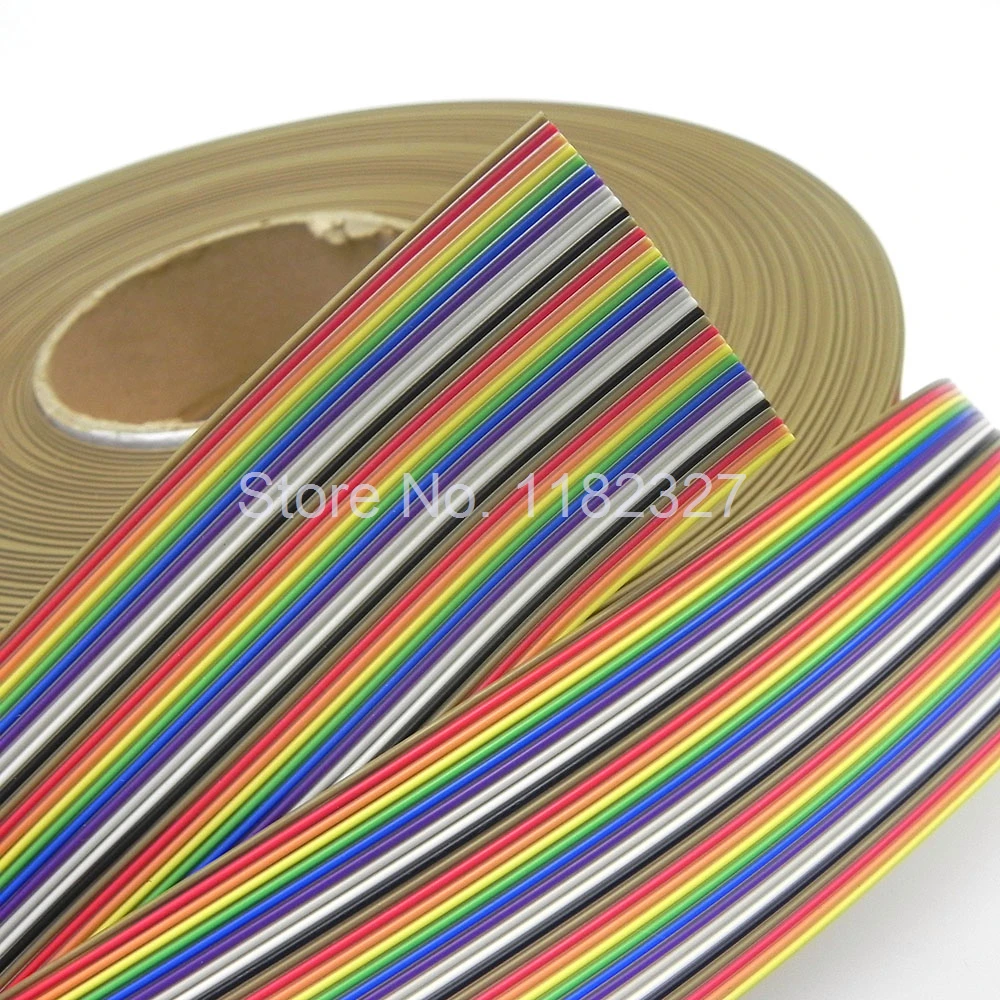 

(5 м/лот) Плоский Цветной ленточный кабель Rainbow Cable 34P ленточный кабель 1,27 мм