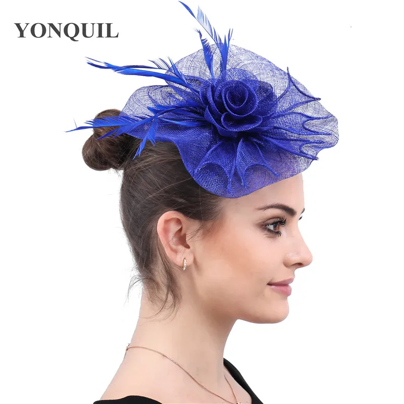 

Kenducky Race Elegant Fascinator Women Hats Wedding Ladies Bridal Chic Headwear Hair Clips With Fancy Feathers Accessories New