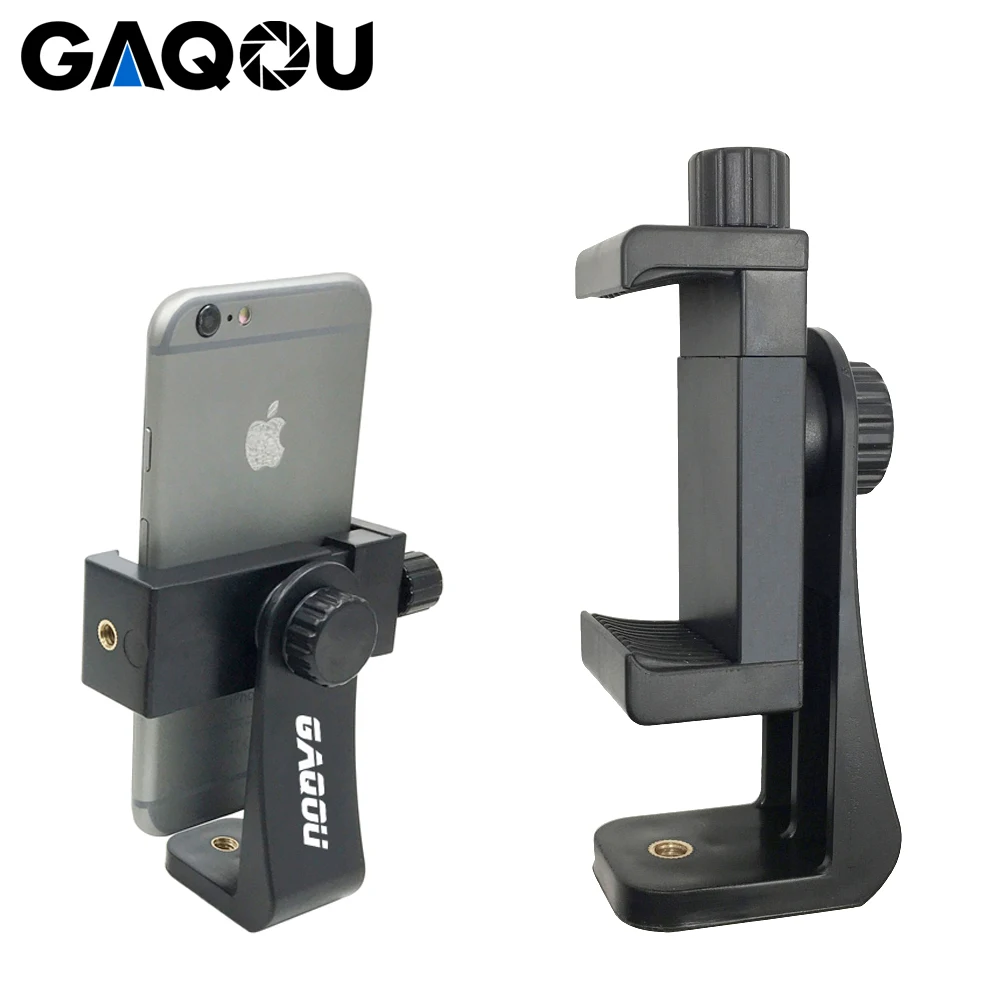 

GAQOU Universal Tripod Mount Adapter Cell Phone Clipper Holder Vertical 360 Rotation Tripod Stand for iPhone X 7 plus Samsung