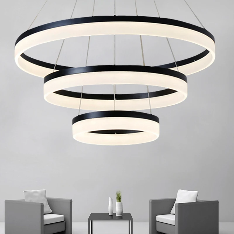 

Modern LED living dining room pendant lights suspension luminaire suspendu led ring lighting lamp fixture de techo colgante