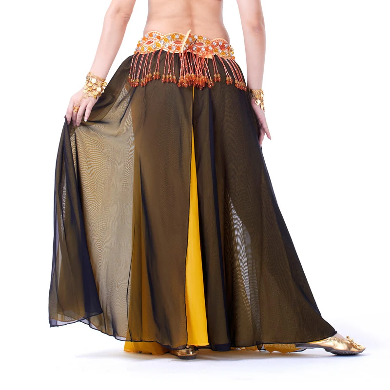 2018 Belly Dance Costume Skirt Performance Belly Dance 2-side Slits Skirt Sexy Women Oriental Belly Dance Skirt Professional