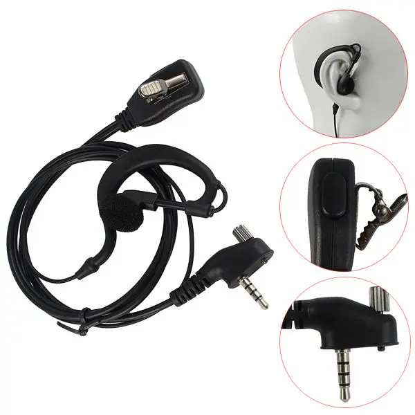 Hitam c-type Ear Hook Earpiece untuk Vertex VX160 VX180/400/210/300 walkie talkie