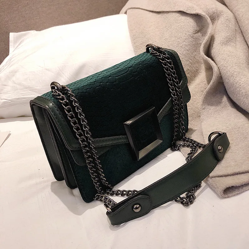 Winter Autumn Luxury Female Bag Women Velvet Shoulder Bag Chain Strap Flap Messenger Bag For Female Crossbody Bag