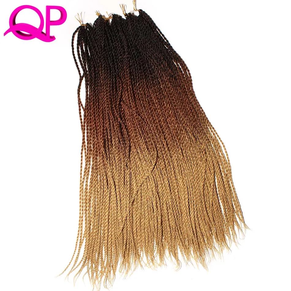 Qp Hair Pre Twist Crochet synthetic Hair Extensions 6 Packs Ombre Crochet Braids Senegalese Twist Hair 24