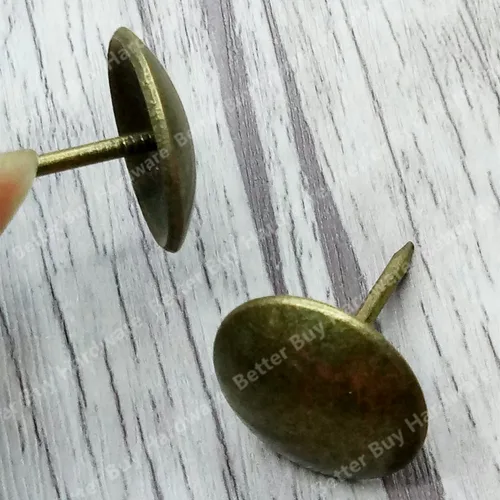 Imagen 2 del producto Tapicería de latón antiguo, 5 piezas, 20x25mm, regalo de joyería de uñas, caja de vino, tachuelas decorativas para sofá, chincheta para puerta