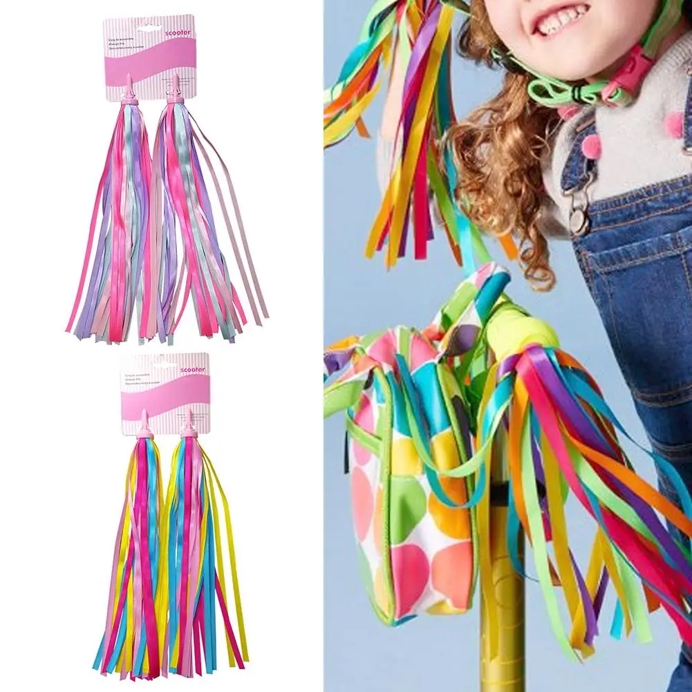 1Pair Of Children Type B Bike Streamers Bicycle Handlebar Ribbon Kids Scooter Tassels Bicycle Handlebar Grips Tassels Decoration