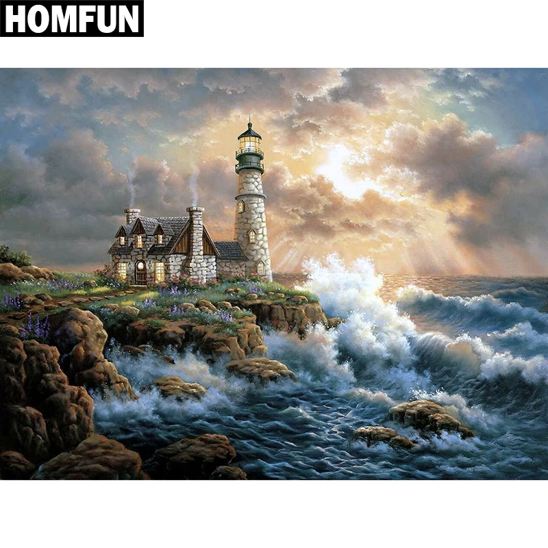 HOMFUN Full Square/Round Drill 5D DIY Diamond Painting \