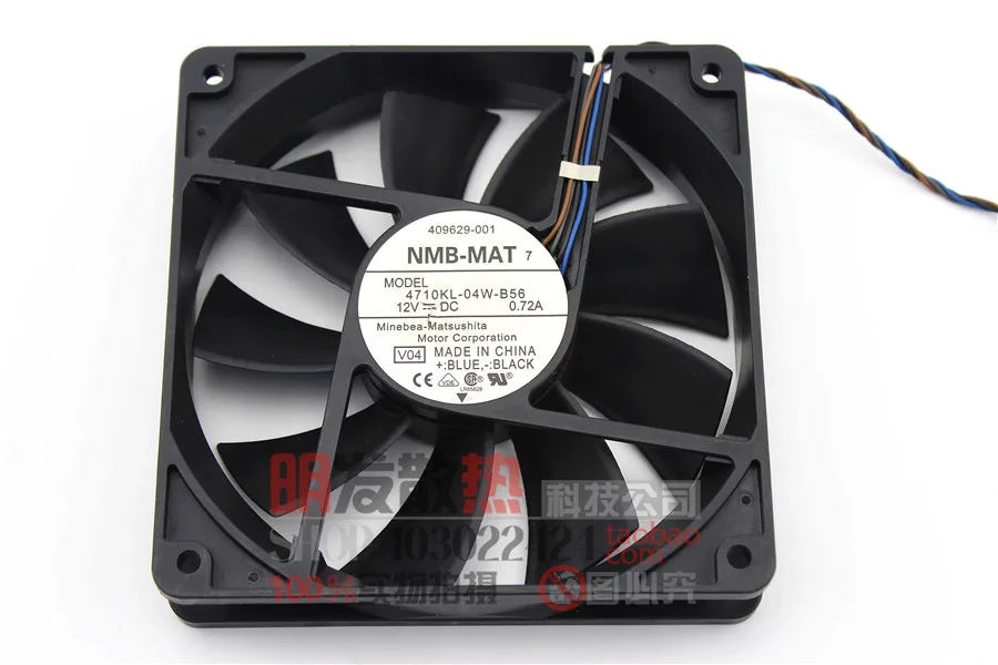 12CM 12025 12V 0.72A 4710KL-04W-B56 four-wire PWM temperature control cooling fan