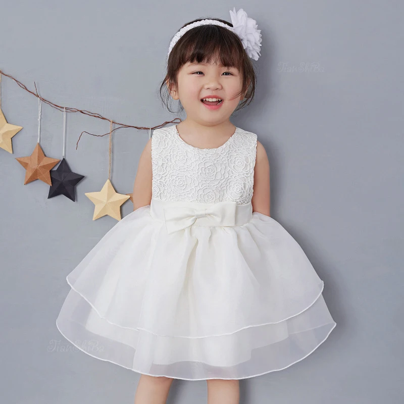 

Vintage Lace Baby Girl Wedding Pageant Dress Infant Princess Little Girls 1 Year Birthday Party Dress Newborn Christening Gowns