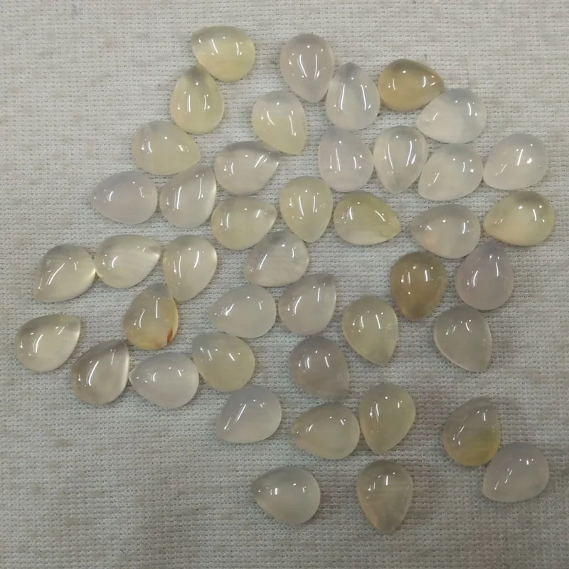 

Fashion top quality natural white onyx drop CAB CABOCHON 8x10mm beads for jewelry making 50pcs/lot Wholesale free shipping